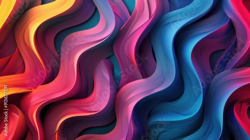 Geometric 3D patterns with gradient hues, Abstract3Dbackground, modern and stylish