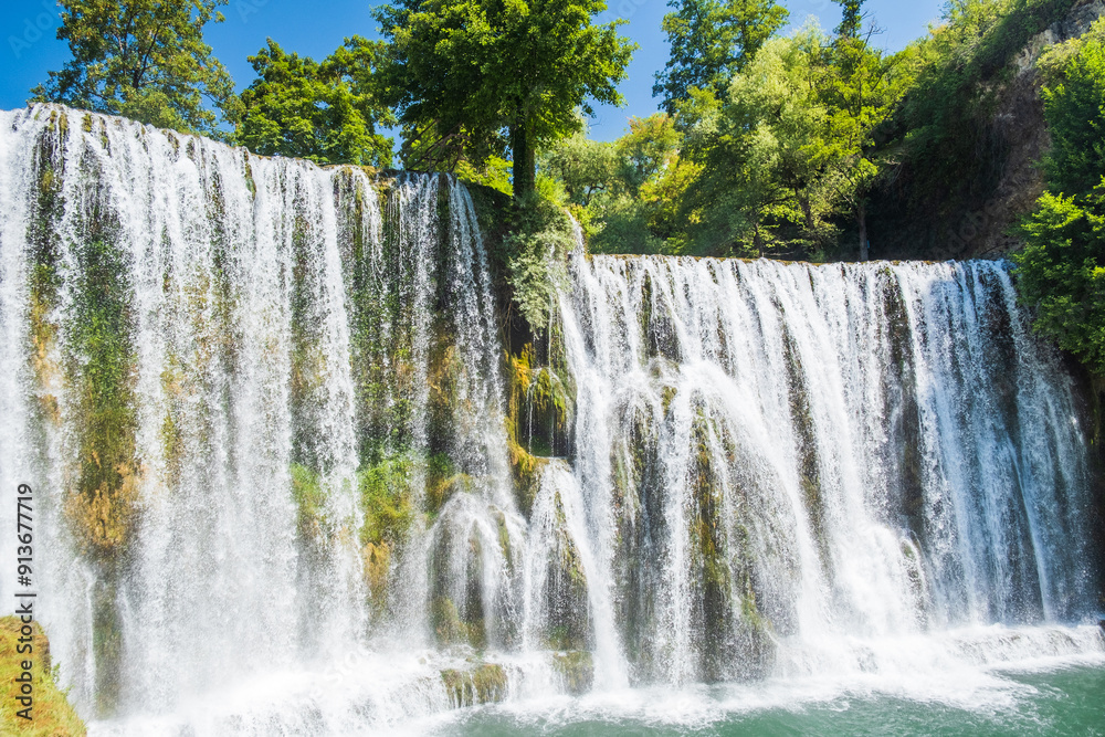 Waterfalls in the town of Jajce, Bosnia and Herzegovina