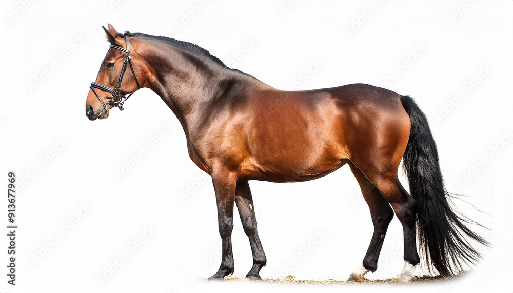 Obraz premium caballo aislado sobre fondo blanco 