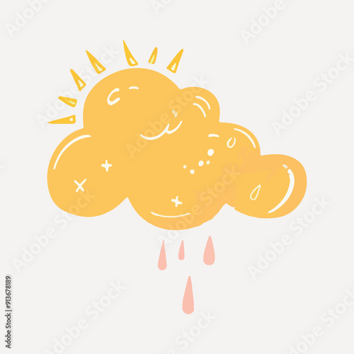 raining cloud illustration vector