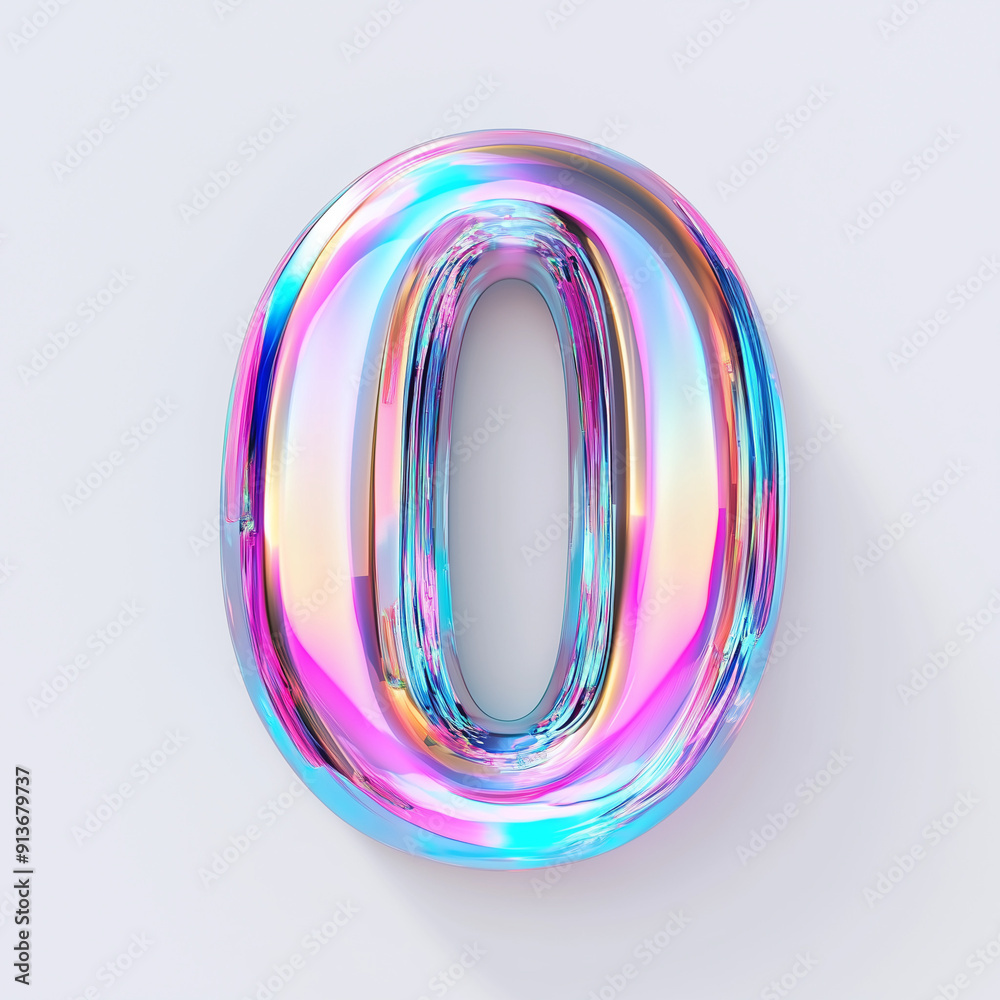 3d render of a glowing neon sign Number 0 3d render of a glowing neon sign Number 0