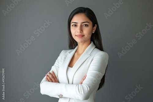 Confident Indian Office Professional in Formal Wear, Looking at Camera generative ai