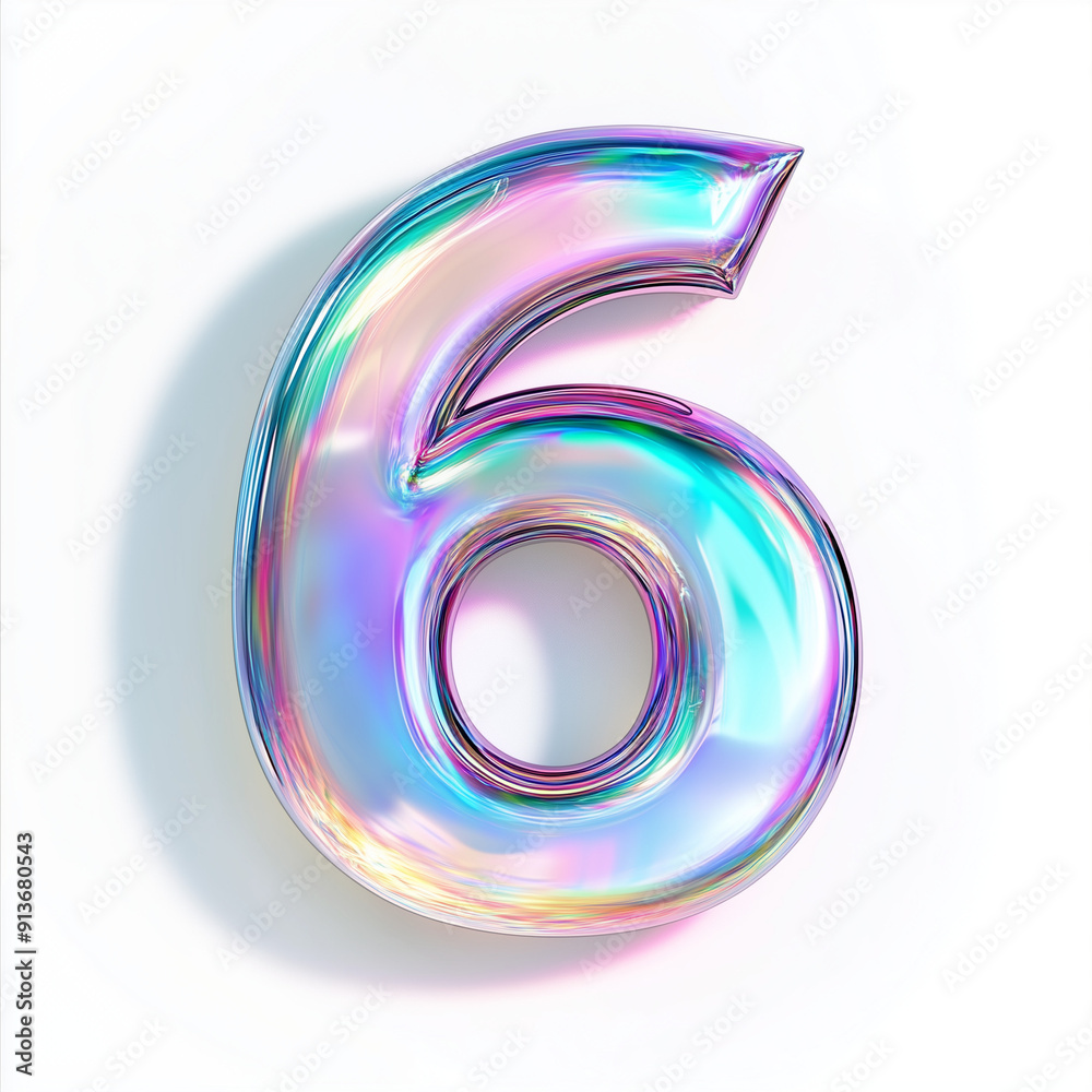 3d render of a glowing neon sign Number 6 3d render of a glowing neon sign Number 6