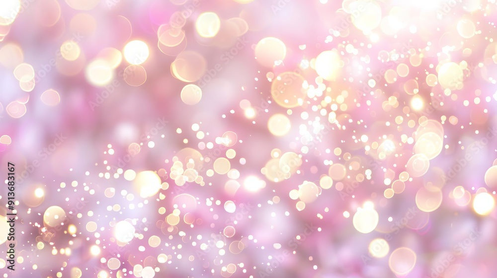 Shiny background with pink and gold blurred lights, romantic atmosphere Shiny background with pink and gold blurred lights, romantic atmosphere