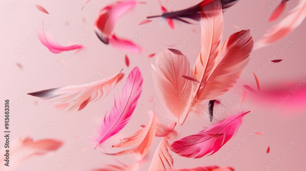Pink Feathers Falling Pink Feathers Falling