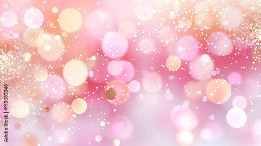 Shiny bokeh lights, pink and gold hues, watercolor style Shiny bokeh lights, pink and gold hues, watercolor style