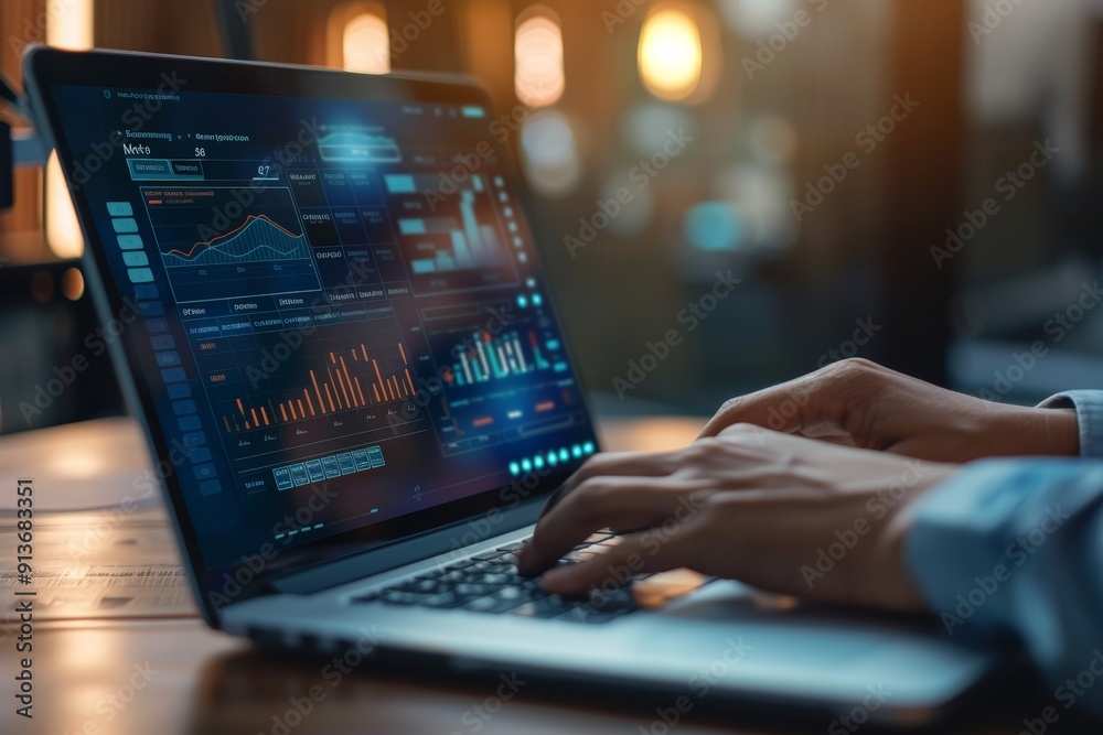 Data Analysis on Laptop for your background business, poster, wallpaper, banner, backdrop, greeting cards, and advertising for business entities or brands. Data Analysis on Laptop for your background business, poster, wallpaper, banner, backdrop, greeting cards, and advertising for business entities or brands.