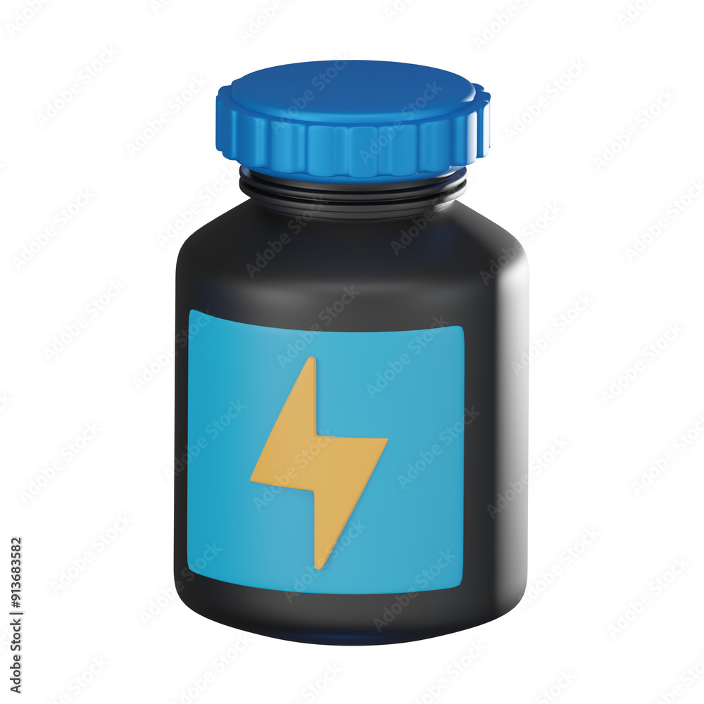 Health Supplement 3D Illustration, Fitness and Nutrition Icon Health Supplement 3D Illustration, Fitness and Nutrition Icon