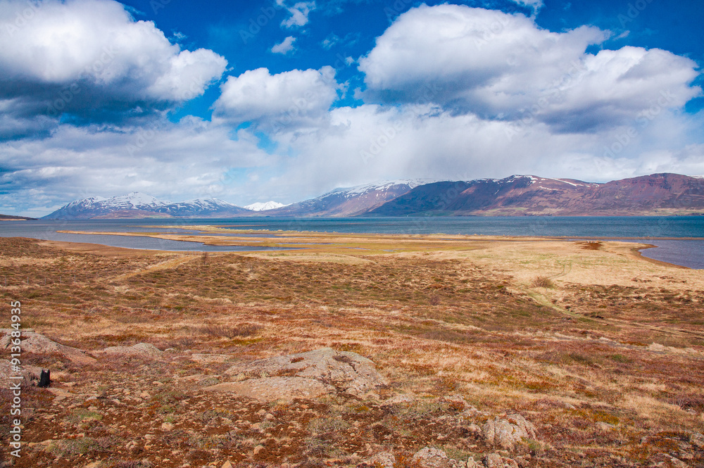 Landscape in Iceland with Mountains, sky and clouds Landscape in Iceland with Mountains, sky and clouds