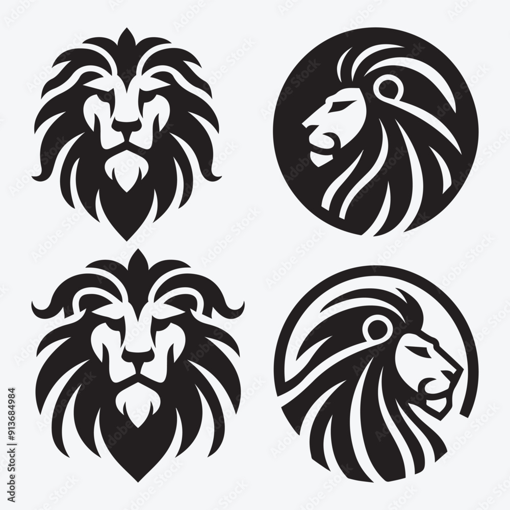 Obraz premium Lion Vector Illustration Silhouette Collection
