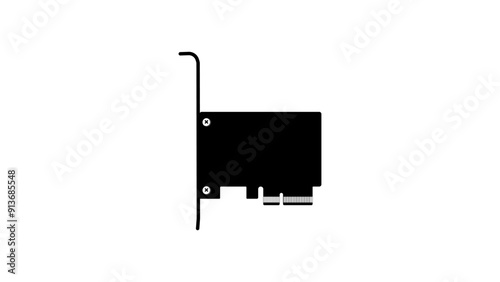 Network Card, black isolated silhouette