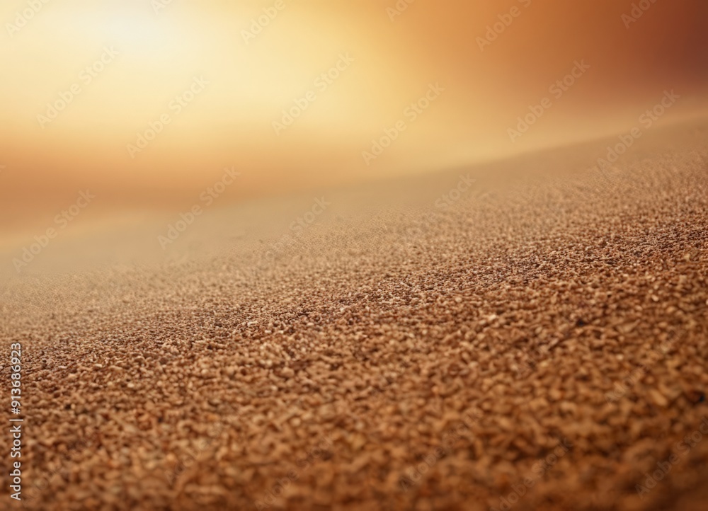 close-up view sandy beach, with warm, golden glow from the sun casting soft light over the scene. close-up view sandy beach, with warm, golden glow from the sun casting soft light over the scene.