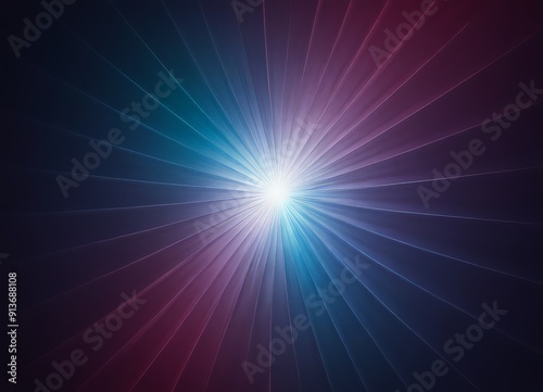 vibrant abstract background features radiant burst light in shades blue, purple, and pink, with radiating