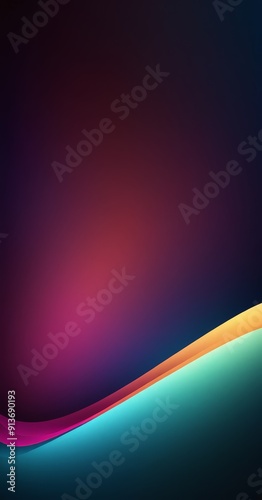 gradient background transitions from dark purple to vibrant mix pink, orange, and blue, creating visually