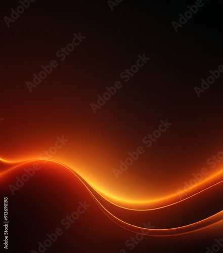 gradient warm orange and red hues, with wavy line pattern, fills the frame, creating sense motion and energy.