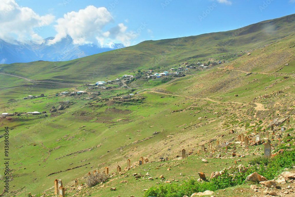 Remote villages on the Road to the village of Khinaliq running through Greater Caucasus range located in the Quba District in Azerbaijan Remote villages on the Road to the village of Khinaliq running through Greater Caucasus range located in the Quba District in Azerbaijan