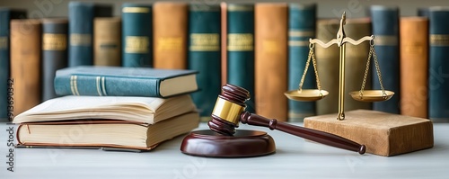 Labor law books, scales of justice, and a gavel on a desk highlighting the importance of understanding job regulations,
