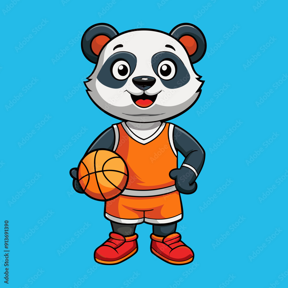 panda basketball cartoon maskot panda basketball cartoon maskot