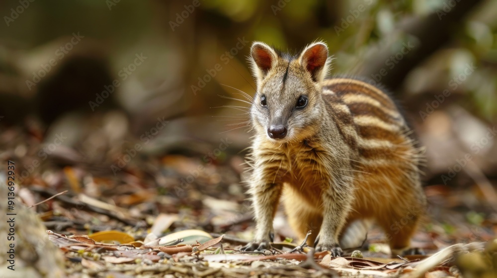 Striped Bandicoot Standing in the Forest Striped Bandicoot Standing in the Forest