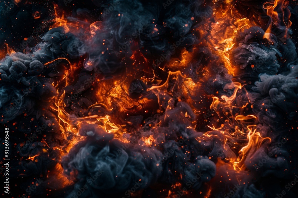 Ignited uncontrolled flames with remnants smoldering Ignited uncontrolled flames with remnants smoldering