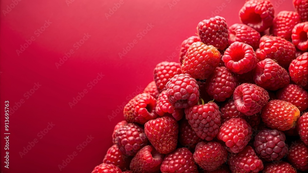 Ripe raspberries on a vibrant red background , red, raspberries, fruits, vibrant, fresh, juicy, summer, food, healthy Ripe raspberries on a vibrant red background , red, raspberries, fruits, vibrant, fresh, juicy, summer, food, healthy