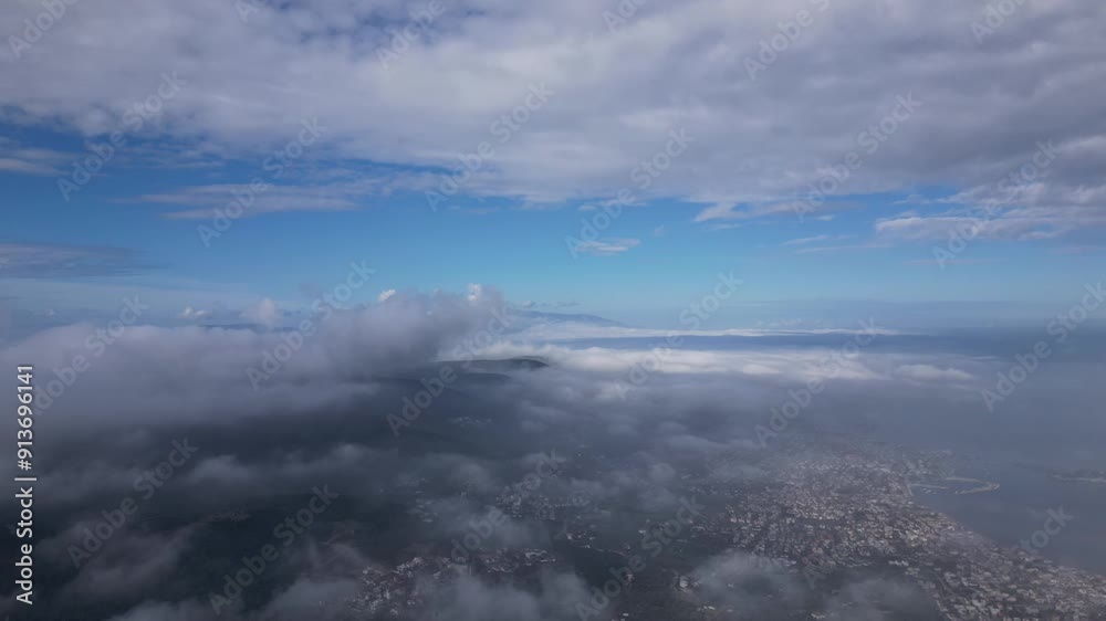 Aerial view above the clouds and sky , Inspiration concept. 4k video