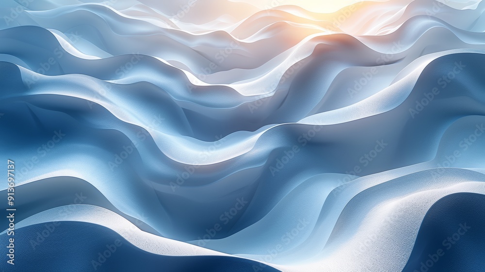 Shimmering Ocean Waves Under Soft Light on a Calm Morning Shimmering Ocean Waves Under Soft Light on a Calm Morning