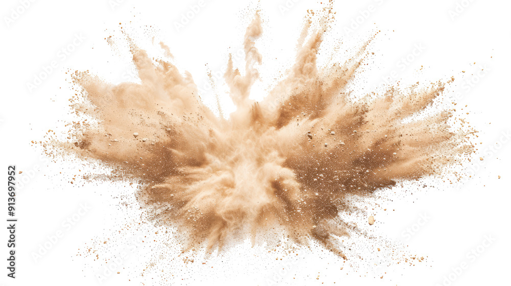 bright beige paint color powder festival explosion burst isolated white background. bright beige paint color powder festival explosion burst isolated white background.
