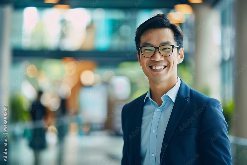 Smiling Businessman in a Modern Office Smiling Businessman in a Modern Office
