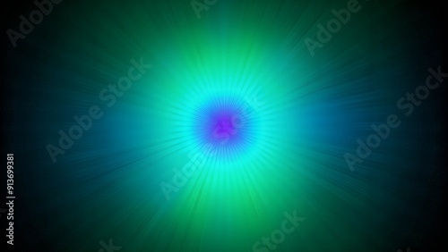 An abstract gradient artwork showcases a smooth transition of colors from dark green and black at the edges to a vibrant blue and green in the center.