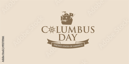 Happy Columbus Day Celebration 2024 Vector Illustration. Best for Poster, Background, Banner, Greeting Card, Flyer, Card, Cover, Template. USA Columbus Day Parade 14th October 2024