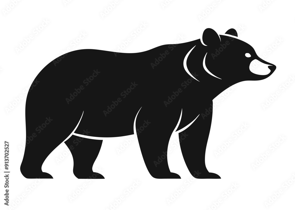 bear Silhouette on White Background bear Silhouette on White Background