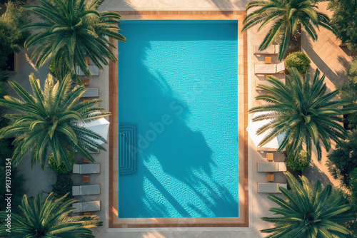 Swimming pool aerial view