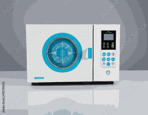 Autoclave icon. Professional sterilization equipment, industrial disinfection. Sterile surface. Glyph icon. Medical device sterilization.

