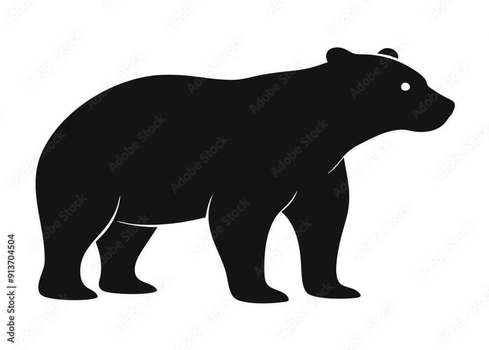 Fototapeta premium bear Silhouette on White Background