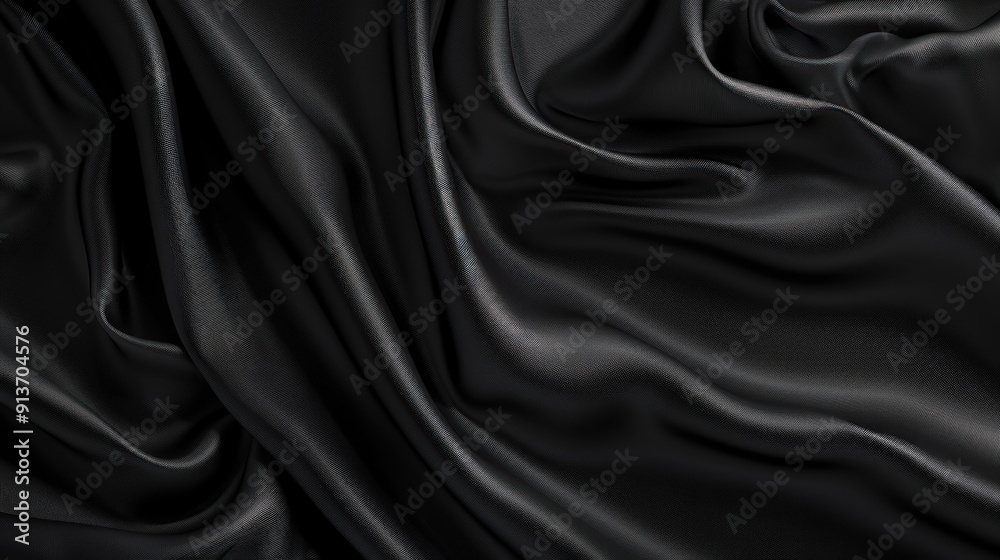 Elegant Black Satin Fabric Texture Elegant Black Satin Fabric Texture