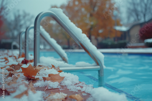 Swimming pool in snow