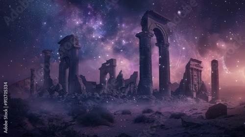 Ancient Ruins Under the Milky Way