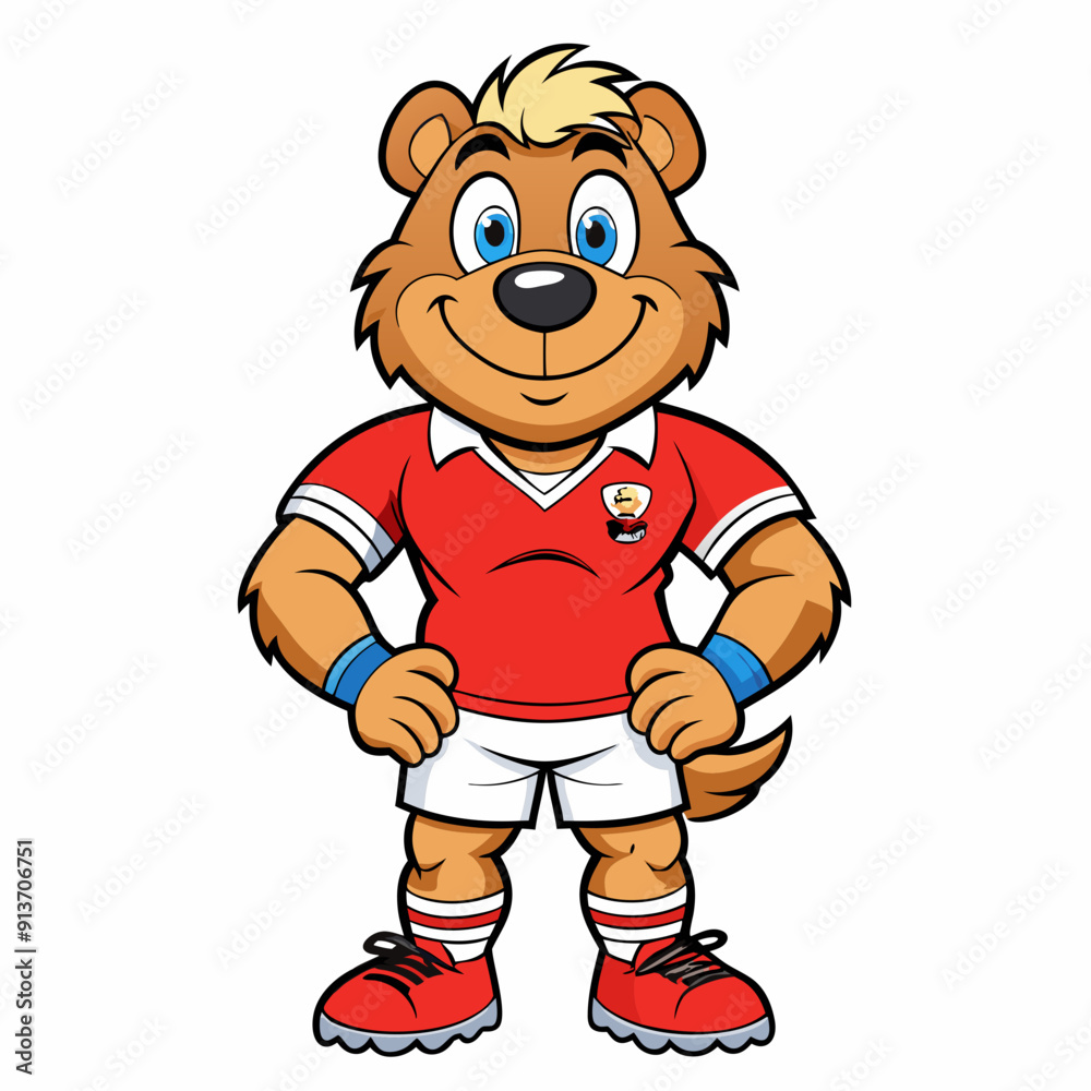 bear animal rugby cartoon vector illustration maskot bear animal rugby cartoon vector illustration maskot