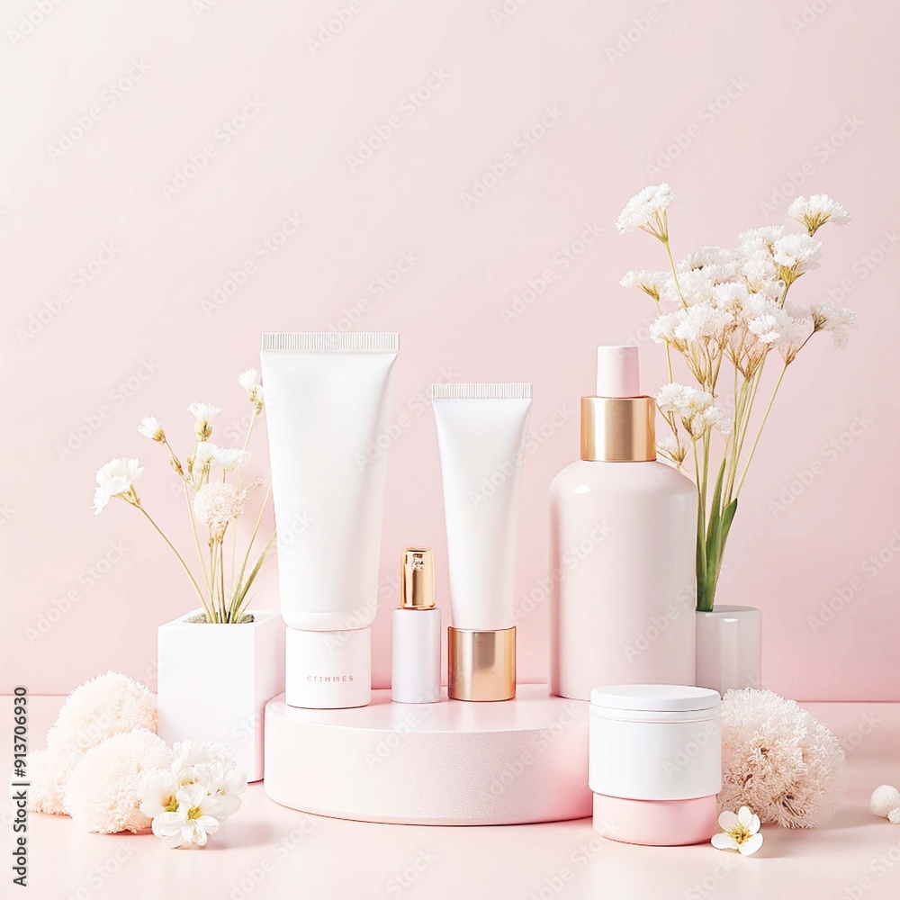 Cosmetic products presentation mockup Cosmetic products presentation mockup