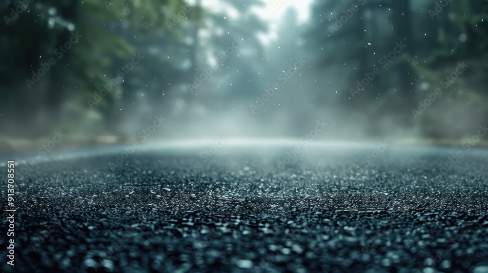 asphalt road in the forest intersects with a blurry view asphalt road in the forest intersects with a blurry view