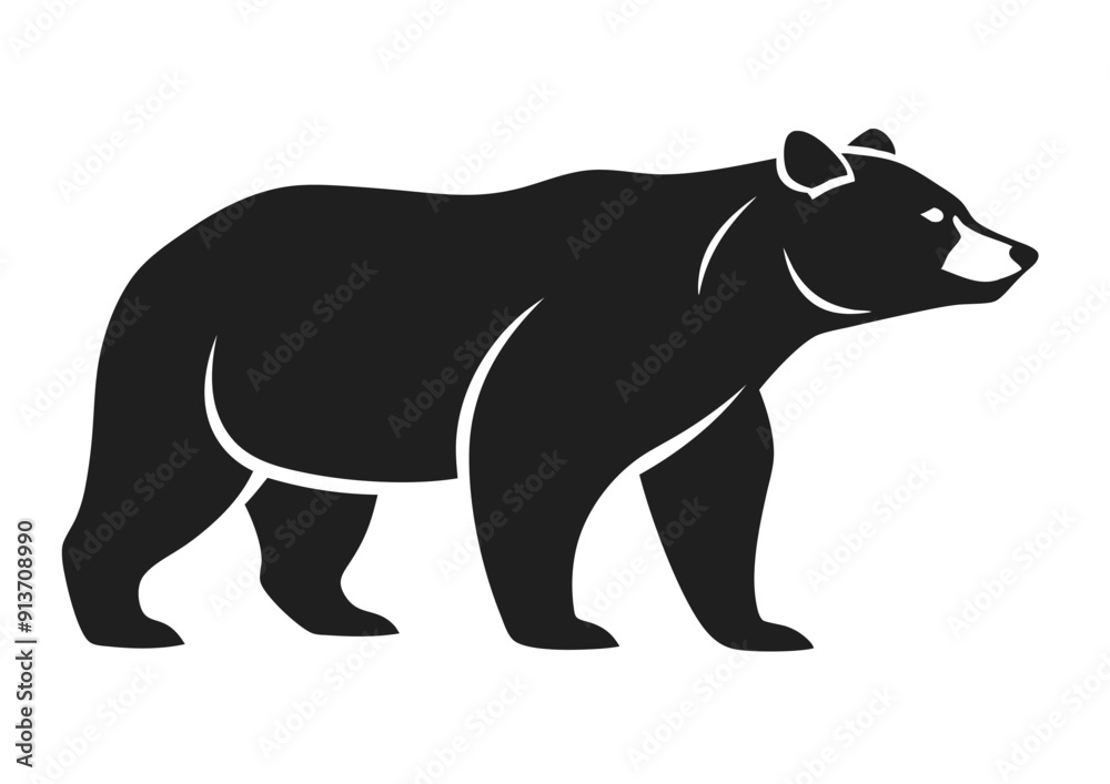 bear Silhouette on White Background bear Silhouette on White Background