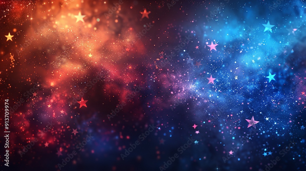 Naklejka premium colorful abstract background with glowing particles and lights.