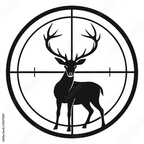Deer in Crosshairs Silhouette
