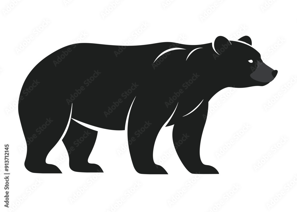 bear Silhouette on White Background bear Silhouette on White Background