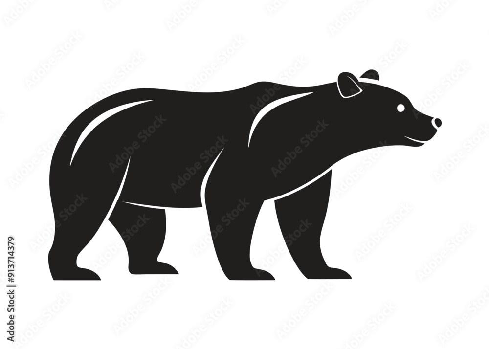 bear Silhouette on White Background bear Silhouette on White Background