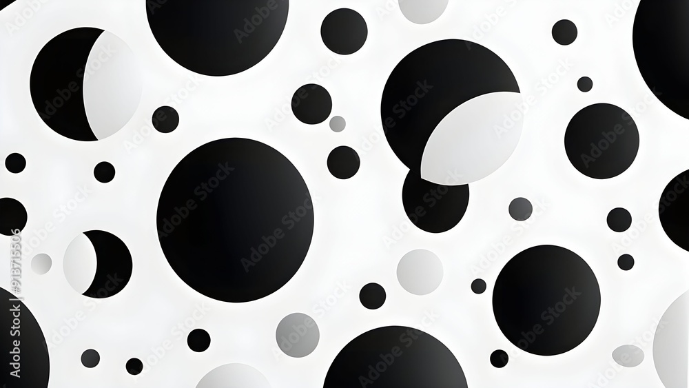 black and white minimalist wallpaper illustration in geometric shapes symbolizing fun and ease