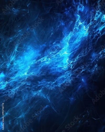 Blue Flash. Abstract Design of Light Beam in Digital Space Background