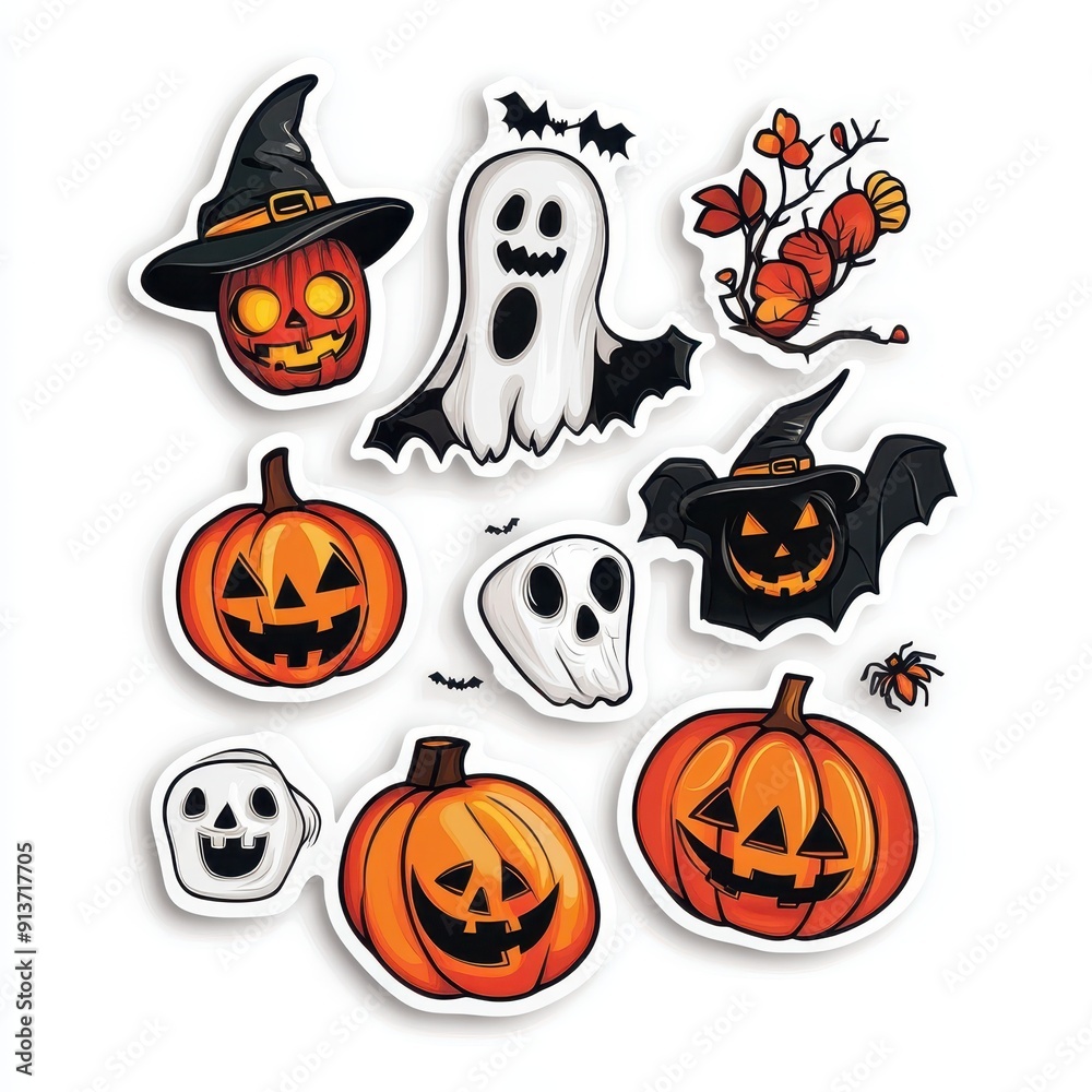 Halloween character die cut sticker design Halloween character die cut sticker design