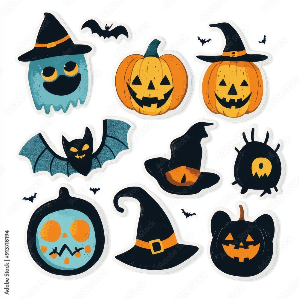 Halloween character die cut sticker design Halloween character die cut sticker design
